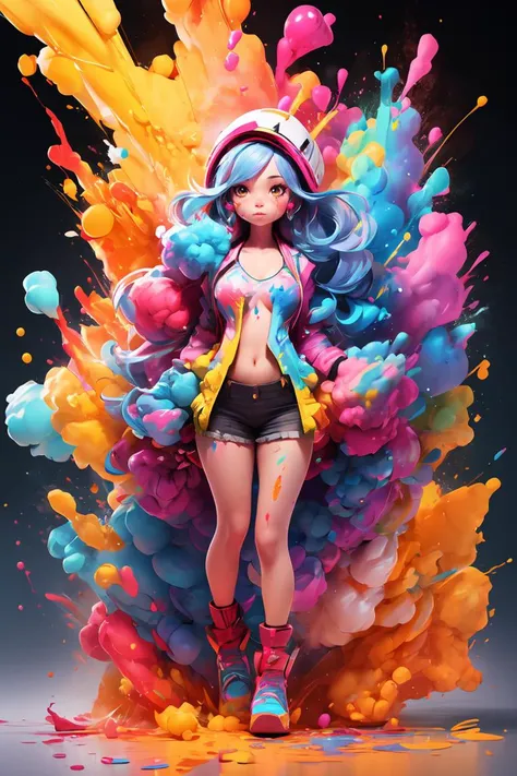 masterpiece,best quality,ultra-detailed,1girl,colorful,full body,paint splatter,<lora:md2034:0.4>,