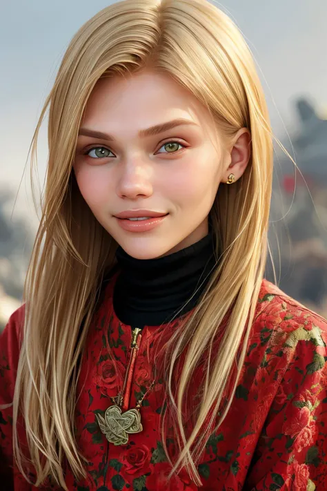 (style of Ian McQue:1.15), vexel style portrait of <lora:sd15_VasilinaKireenko_locon_24_v1-000012:1> VasilinaKireenko blonde hair smile, face, eyes, rose symbols