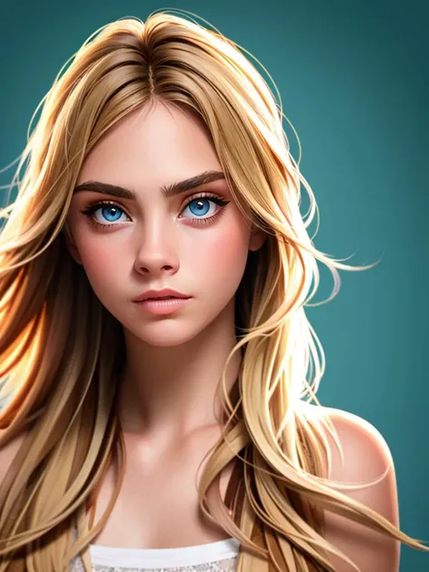 Realistic photo of a beautiful c4r4d-v2 woman, 1girl, solo, long hair, looking at viewer, blue eyes, blonde hair, simple background, brown hair, upper body, parted lips, teeth, lips, portrait, realistic, soft lighting, professional Photography, Photorealistic, detailed, RAW, analog, sharp focus, 8k, HD, high quality, masterpiece<lora:c4r4d-v2:1.0>