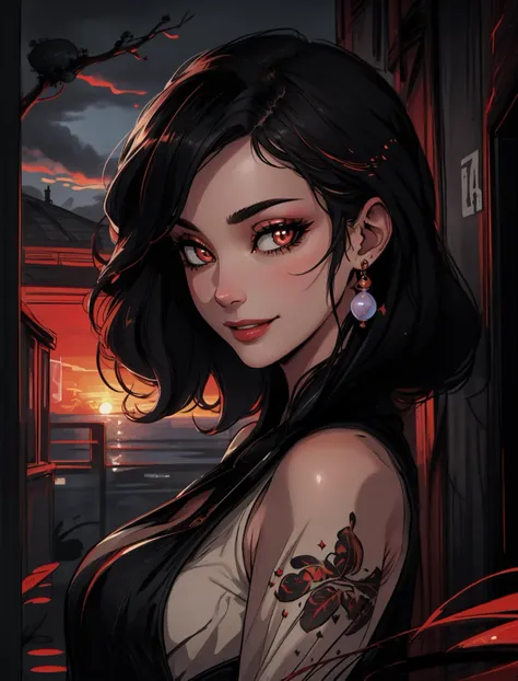 (masterpiece:1.2),(best quality:1.2),perfect eyes,perfect face,volumetric lighting,1girl,mature female,MILF,streetwear,urban style,(Pearl Pink :1.1) see-trough dress, black hair,colorful streaks,intricate hairdo,smiling,happy,Suva,dark theme,sunset,clouds,masterpiece,detailed,realistic,detailed background,4k,intricate,high quality,best quality,high resolution,pixiv,sciamano240,artgerm,sam yang, <lora:LowRA:0.15>,dreamlike setting, eerie, beautiful, colorful, cheerful, OverallDetail<lora:redlikerosesv3:0.45> <lora:è®ç»55_1 _æè£
:0.6>