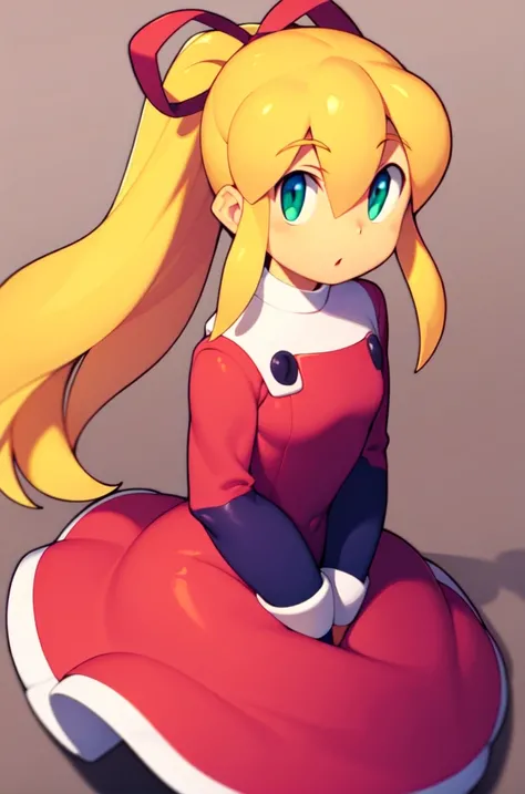 masterpiece, best_quality, 1girl, solo, blonde hair, red dress, roll \(mega man\), <lora:metata_v1:0.8>