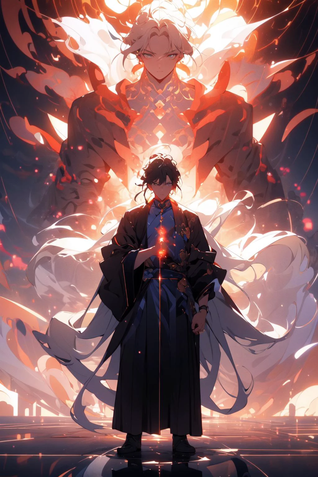 , (masterpiece:1.2), best quality,PIXIV, taoist,
a character standing in front of red glowing real people,transparent,
<lora:taoist_20230623200708-000018:1>