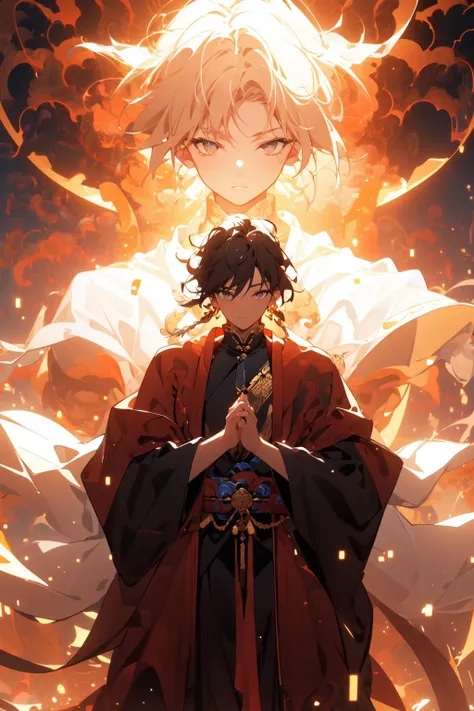 , (masterpiece:1.2), best quality,PIXIV, taoist,
a character standing in front of gloden glowing Buddha,transparent,
<lora:taoist_20230623200708-000018:1>