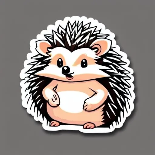 <lora:hedgehog_forest:1> hedgehogforest, hedgehog, baby, cute, sticker, light gray background