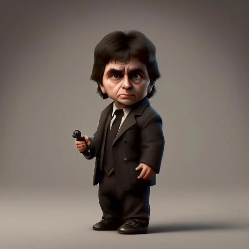 cbzbb , Scarface Al Pacino,charachter ,cute, little, beautiful, devian art, trending artstation, digital art, detailed, cute, realistic, humanoide, character, tiny,cinematic sho ,cinematic lights,Scarface Al Pacino,with weapons,Scarface Al Pacino