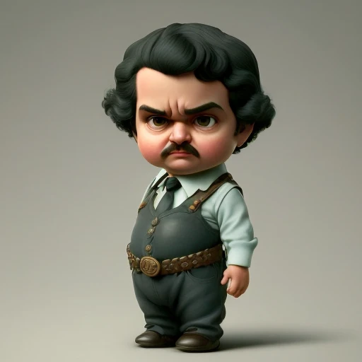 cbzbb , Pablo escobar from narcos,charachter ,cute, little, beautiful, devian art, trending artstation, digital art, detailed, cute, realistic, humanoide, character, tiny,cinematic sho ,cinematic lights,pablo escobar,with weapons,Pablo escobar narcos
