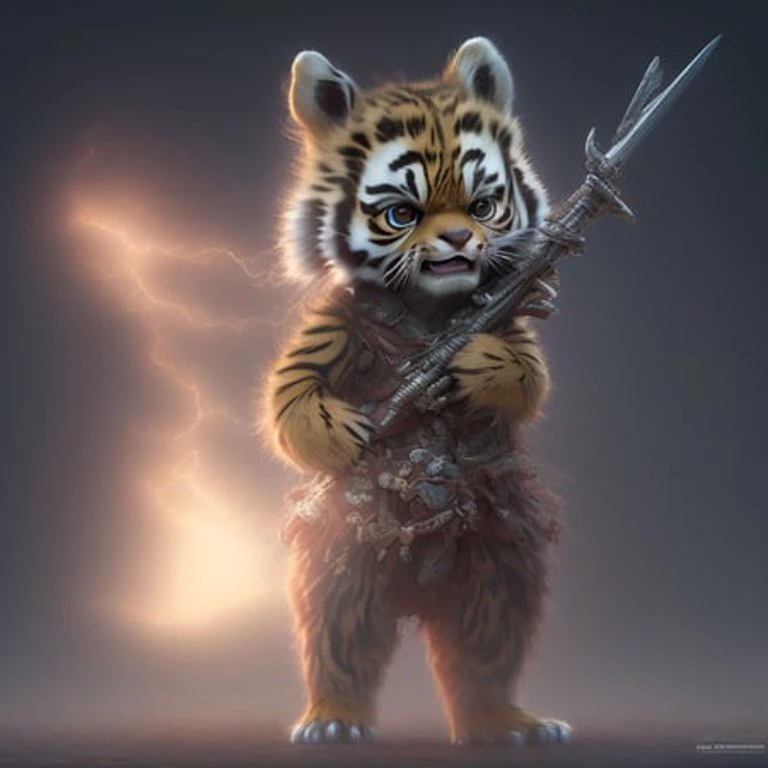 ((tiger)),cbzbb,cute, little, baby, beautiful, fantasy art, devian art, trending artstation, digital art, detailed, realistic, humanoide, character, tiny,cinematic shot,cinematic portrait of tiger, cute character as a tiger,