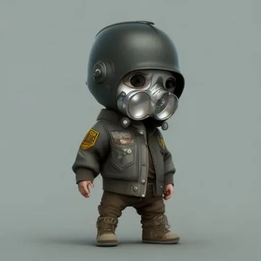 cbzbb style,desert punk,character,gas mask,take some weapon