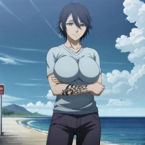 masterpiece,high quality,solo,outdoors,
<lora:Chiquita001:0.7>,
Chiquita,1woman,
rightarmtattoo,
shirt,pants,
breast hold,