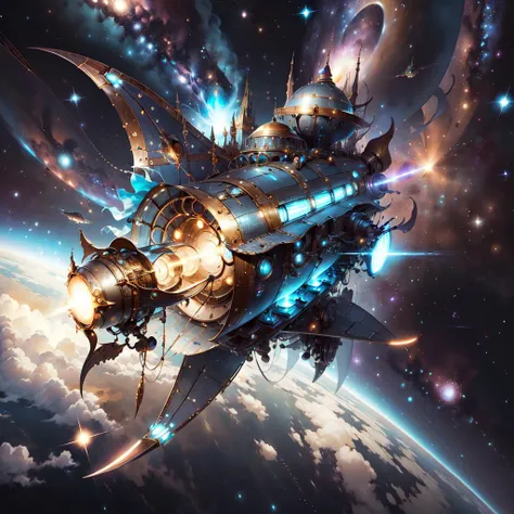 <lora:AetherPunkAI:.8> AetherPunkAI
spaceship in space, stars , detailed, intricate