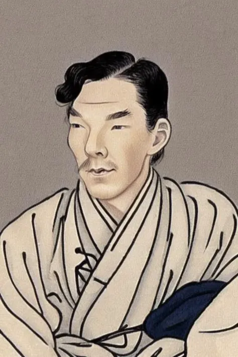 Benedict Cumberbatch, shinyunbok style <lora:shinyunbokLora_v10:0.7>