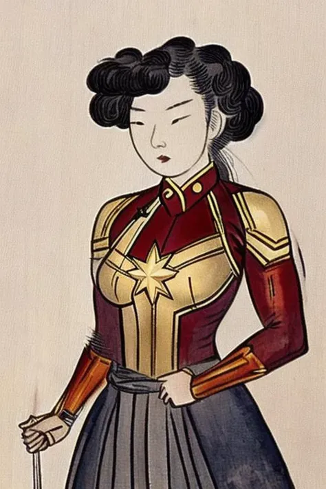 Captain Marvel, shinyunbok style <lora:shinyunbokLora_v10:0.7>