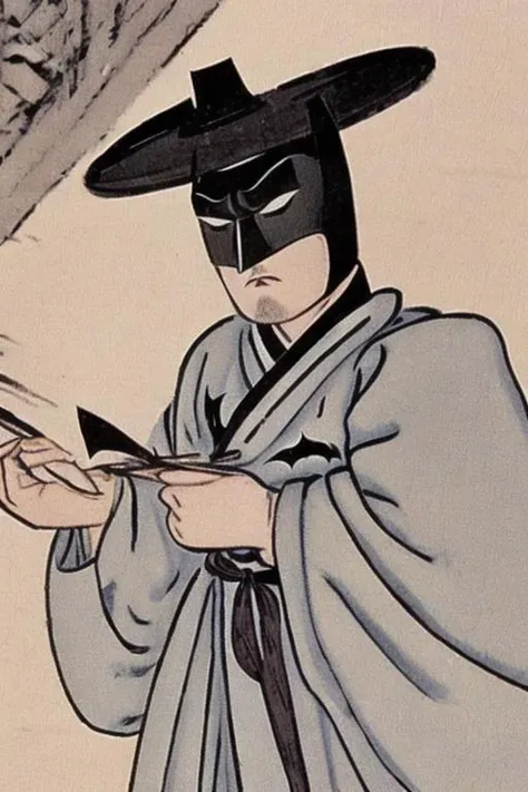 Batman, shinyunbok style <lora:shinyunbokLora_v10:0.7>