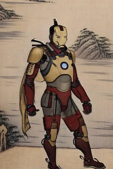 ironman, shinyunbok style <lora:shinyunbokLora_v10:0.7>