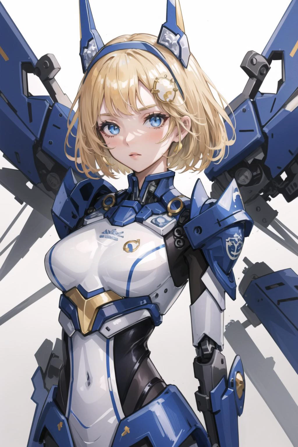 best quality, intricate details,
1girl, <lora:ameliaWatsonHololive_v2AllOutfits:0.8> amelia watson, monocle hair ornament,
<lora:aMechaMusumeA_arc:0.8> mecha_musume, headgear, mechanical_arms, bodysuit,