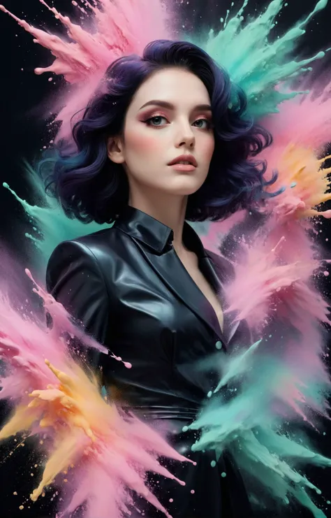 Retro game art , (pastel splash, paint smears, paint smudges), Film Noir aesthetic, stunning background. dark and moody, a mesmerizing blend of light and shadow. masterpiece, absurdres, intricate details <lora:colorSplash:0.7> . 16-bit, vibrant colors, pixelated, nostalgic, charming, fun