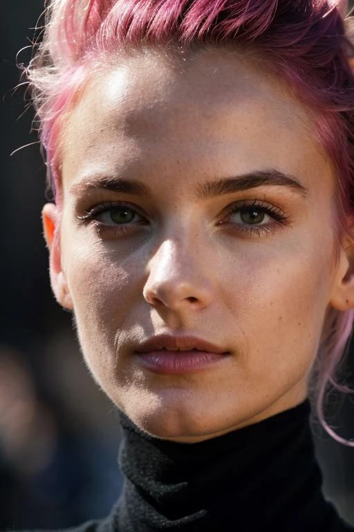 pink hair, 1girl, wearing a turtleneck sweater, professional, photography, excellent lighting, impeccable, precision, rich colors, deep shadows, clarity, high-resolution, razor-sharp, composition, light and shadow, timeless beauty, captivated, artistry, craftsmanship, elegance, sophistication, exquisite, details, atmosphere, balance, masterful, technique, expertly captured, stunning, visual impact, top-quality, compelling, professional-grade, aesthetics, flawless, remarkable, perfection, attention, dynamic, evocative, nuanced, depth, vibrancy, masterclass, breathtaking, awe-inspiring, high-definition, alluring, enchanting, texture, storytelling, mesmerizing, cinematic, elite, artistry.