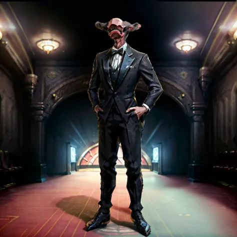 <lora:hammh2023:1> hammh2023 (wearing a tuxedo:1.3) standing in an (elegant theater lobby:1.3)