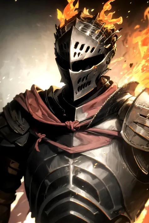 detailed, knight,upper body, helm, <lora:Soul_of_Cinder:0.8>, fire