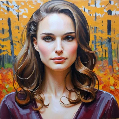 natxportman,(Abstract) sketch of a woman in the fall season, oil on canvas,  <lora:natportman_smaller_xl_1_standard_wo_cap-merger_8_40_035_065-natxportman:1.1>,