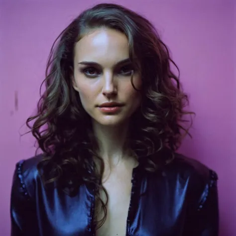 natxportman,Photo of a woman with long wavy hair,portrait,kodachrome, neon,cyberpunk,  <lora:natportman_smaller_xl_1_standard_wo_cap-merger_8_40_035_065-natxportman:1.1>,