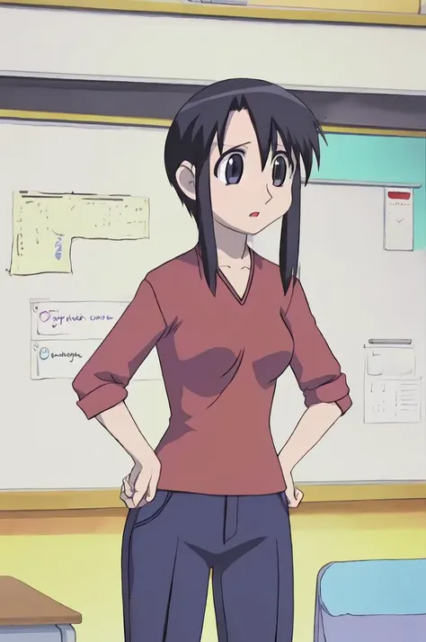 ((best quality)), ((masterpiece)), (detailed), perfect face, 18yo teen girl, skinny waist, skinny thighs, high ponytail, (blushing:1.3), dark blue pleated skirt, (((embarrassed:1.5))), (((topless))), ((slender body)), small breasts, ((bare neck)), ((brunette)), (walking), crowded school corridor, (((centre of attention)))