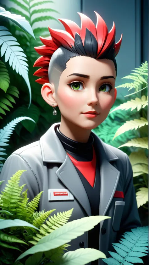 <lora:NESStyleXL:1>NESStyle focus on character, portrait, solo, half shot, looking away, detailed background, detailed face, (<lora:TotemPunkAI:0.5>, totempunkai, mohawk theme:1.1), working, botanical scientist, planters, potted plants, magical plants, colorful plants, blooming flowers, floating plants, green energy, healing magic, green color scheme, wild growth, seeds, ferns, research, botanical laboratory in background, low light, magical atmosphere,, NES-inspired, gray plastic, red plastic, 24mm, (analog, cinematic, film grain:1.3), Bokeh DOF, (Masterpiece:1.3) (best quality:1.2) (high quality:1.1)