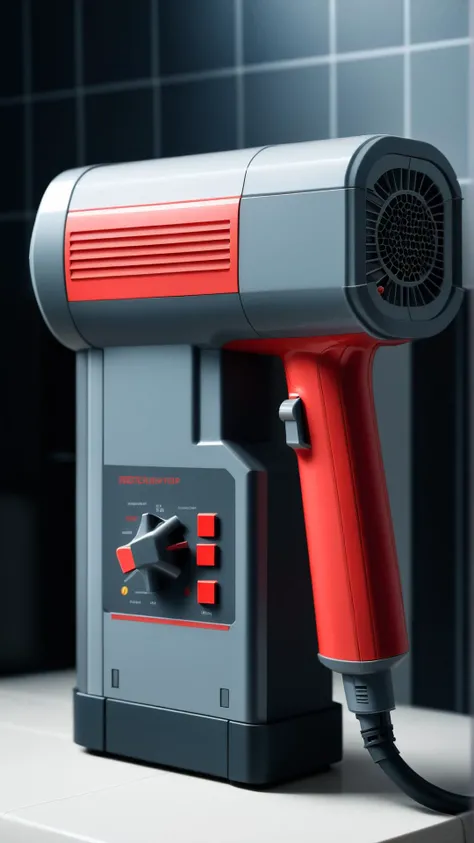 <lora:NESStyleXL:1>NESStyleBlow dryer, NES-inspired, gray plastic, red plastic, 24mm, (analog, cinematic, film grain:1.3), Bokeh DOF, (Masterpiece:1.3) (best quality:1.2) (high quality:1.1)
