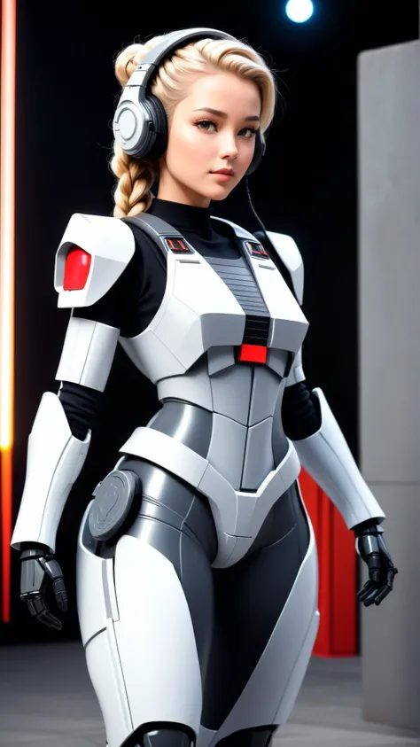 <lora:NESStyleXL:1>NESStylefemale starfighter pilot, teleporting entities- surrounded by glimmering, swirling lights during teleportation, adolescence, slender, southeast asian, chestnut eyes,  nostril narrow nose, double chin,    oval face shape, strong thighs,  , ash blonde
 dutch braid hair, nervousness
,
 exuding an air of grace and respect while engaging with extraterrestrial beings.,
 wearing  robotic utility kilt,  quantum-linked tank top,  bionic ear muffs, gravitational backpack 
, holding a weapon or energy blade for combat challenges.
, ai-driven laser defense array, gabbro stone,rubber flooring
, outdoor fireplace,wall-mounted sconces, strobe lights
, NES-inspired, gray plastic, red plastic, 24mm, (analog, cinematic, film grain:1.3), Bokeh DOF, (Masterpiece:1.3) (best quality:1.2) (high quality:1.1)