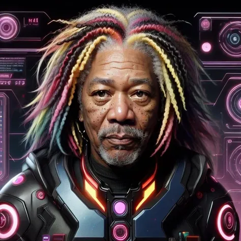 (morgan freeman) hackingui, user interface, hud, colorful rainbow colors, <lora:hackingui:1>, (perfect hair, perfect face:1.25)