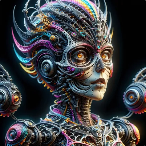 Gothic style female android mechanical skeleton made of glasses scales,pitch black dark background,[giant teacup:woman:8],abstract,[muted colors:vivid colors:8],sharp,tiltshift,hyperdetailed,maximum fidelity,quality,cinematic,subsurface scattering,maximal attention to correctness and detail,epic,magnificent,wondrous,<lora:DeverScalesXL:0.9>,dvrscls,<lora:ral-frctlgmtry-sdxl:0.8>,ral-frctlgmtry, . Dark