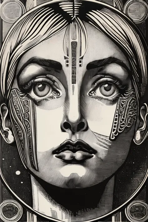 masterpiece,best quality,<lora:tbh150-:0.7>,illustration,style of Piero Fornasetti tile patten