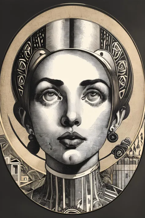 masterpiece,best quality,<lora:tbh150-:0.7>,illustration,style of Piero Fornasetti garden
