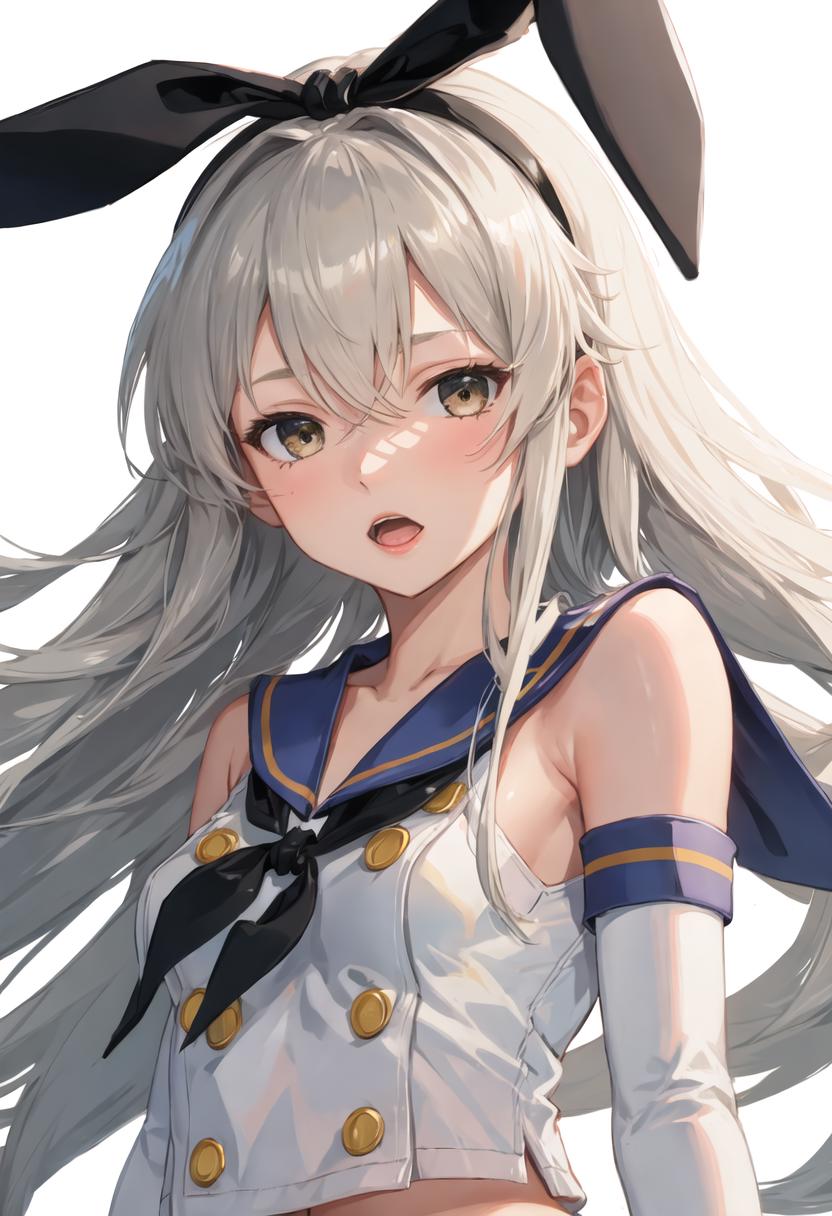 A close up of a person with long hair wearing a sailor outfit - SeaArt AI