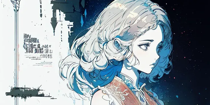 (((best quality))), (((ultra detailed))), (((masterpiece))), illustration,over, cover_page, letterboxed, 1girl,multi-tied hair, Looking away,facing away, ((Detailed text)),figure,Cute figure,solo focus,ultra-detailed,(masterpiece:1.4),best quality,ultra high res,Magazine cover-style illustration ,She has a confident expression The overall style should be modern and trendy, with a focus on fashion and fantasy,(english_text),detailed background,Double exposure,line,vertical stripes, <lora:graphicDesign20_v10:0.9>