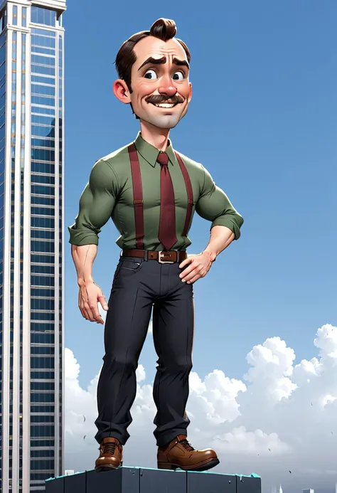 <lora:BillMatheson:.5> A BillMatheson man standing confidently on the edge of a skyscraper