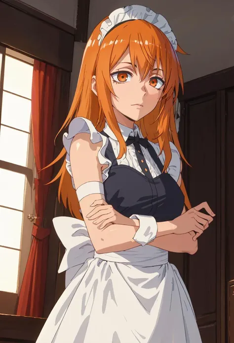 best quality, masterpiece, highres, solo, (maki_gamou_donttoywithmemissnagatoro:1.10), (maid:1.40), (long maid dress:1.15), anime_style, 18 <lora:maki_gamou_donttoywithmemissnagatoro:0.80>