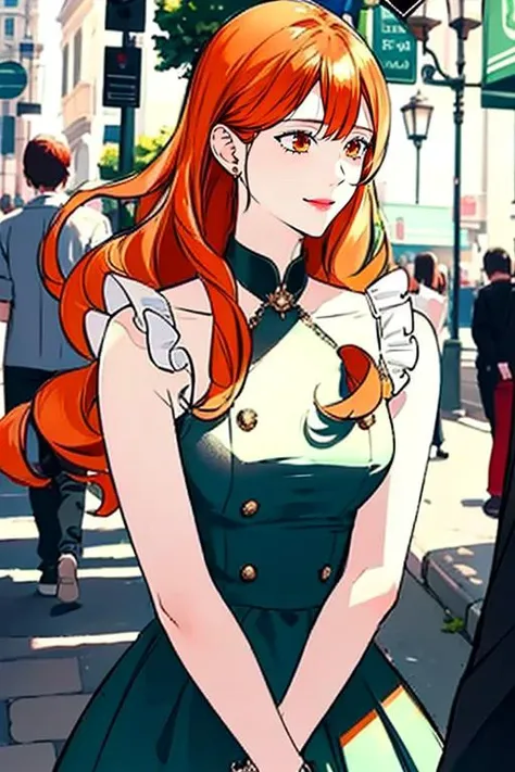 masterpiece, high quality, <lora:Ginger:1>, Ginger, 1girl, solo, solo focus, smile, jewelry, bare shoulders, white dress, dress,