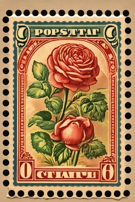 <lora:Vintage Postage Stamps:1>Vintage Postage Stamps - cute antique stamp sticker with border