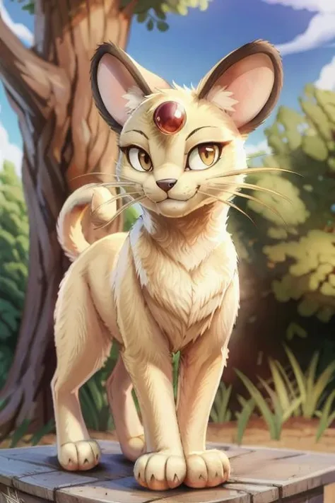 persian, smile, feral, looking at viewer, (by zzx, by miso souperstar, by personalami:0.5), <lora:persian:1>