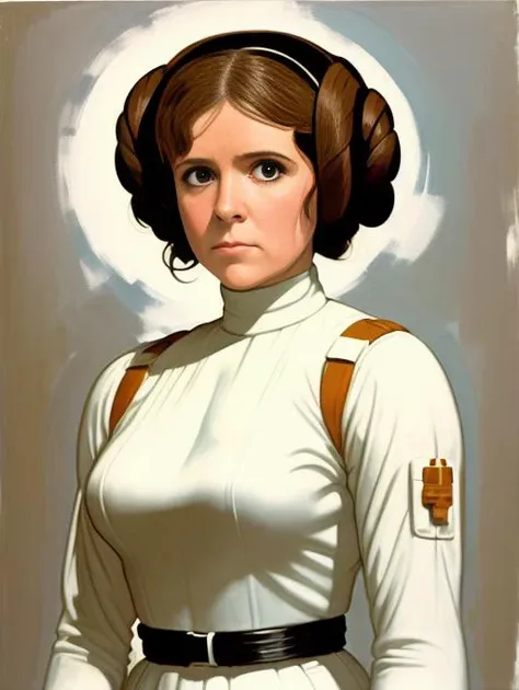 full body shot, beautiful high detail sci-fi painting of ep6leia-1100 in the style of Tim Hildebrandt