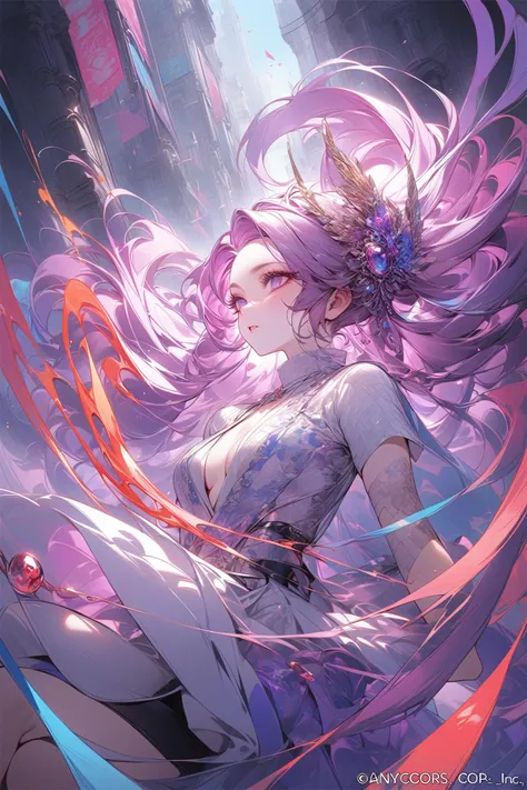 (masterpiece, top quality, best quality, official art, beautiful and aesthetic:1. 2), (1girl:1. 3), extreme detailed, colorful, highest detailed, (found:1. 3), optical mixing, playful patterns, lively texture, rich colors, unique visual effect, vibrant, highres, intricate, carne griffiths,