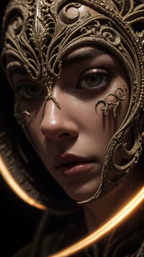 (8k, RAW photo, highest quality), hyperrealistic, intricate abstract, intricate artwork, abstract style, hauntingly, [cyborg:demon:25], alarming, metallic tendrils entwined, fearsome, emitting an ethereal glow, frightening, harnessing the power of the cosmos,(intricate details),hdr,(intricate details, hyperdetailed:1.2),cinematic shot, extremely high-resolution details, photographic, realism pushed to extreme, fine texture, incredibly lifelike