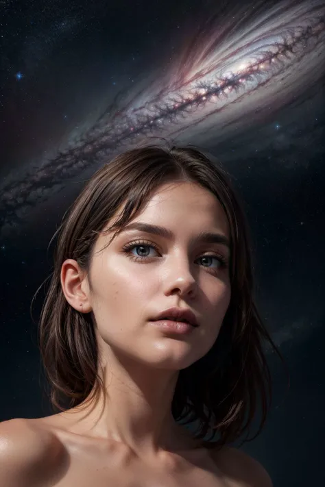8k surreal, (surrealism art:1.3), woman merged with nature, celestial landscape, dreamlike, stargazing, swirling galaxies, nebulae, cosmic energies, starry halo, infinite depths, perfect lighting, perfect shading, perfect shading, (masterpiece, award winning, sidelighting, (finely detailed beautiful eyes: 1.2), hdr, (off angle), ((analog style)), (photorealistic:1.6), detailed skin, skin blemish, <lora:more_details:0.55> <lora:skinny_new_skin:0.25>