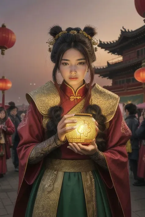 (photorealistic, realistic, raw photo:1.5) and (intricately detailed:1.25), epic, masterpiece, best quality, a woman, Longnu (Dragon Girl), Chinese goddess, sfw, paper lantern, (sky lantern), (magical, mystical, high-quality, detailed), (spring-green and imperial-yellow theme), earthly colors, alluring, warmly through the clouds, casting a red tone over her tan skin, l<lora:Valentine_v1:.0.7> romantic background for valentine, hearts, heart, red, pink, light particles, lens flare, silhouette of a couple kissing, <lora:quiron_valentinesDay_v1_lora:0.87> ValentinesDayQuiron, flower field, gift box, heart, red background, red flower, red theme,
<lora:quiron_lunarNewYear2024_v1_lora:0.87> lunarNewYear2024quiron,festival party, lights, fireworks,  chinese festival, crowded, new year celebration , claws, dragon, east asian architecture,  fine art parody, lunar new year 2024 quiron, lunarnewyear2024quiron, open mouth, paper lantern, realistic, sharp teeth, tail, 
eastern dragon, scales, crocodile nose, red (Chinese lanterns )in background, fog,  fireworks and fog  far background, fire, lighting, glowing dragon scales,   intricate detailed, 3d ice cube, dripping, on smoke, 8k, light glitter on box, to go on a 3d futuristic box exactly like uploaded example/reference. One single shape on the box. Word "Ice" on the front. Put text on side of box that says "Trap Melody Kit",