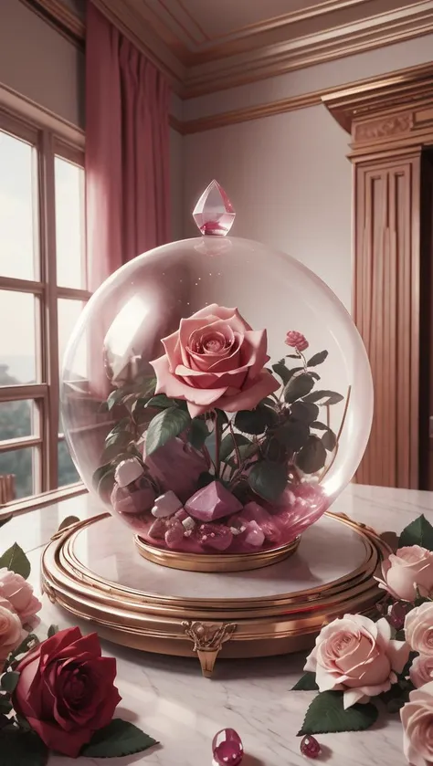 <lora:RoseQuarzAI_style-000010:0.6> RoseQuarzAI, house, rose world, gems, (masterpiece)