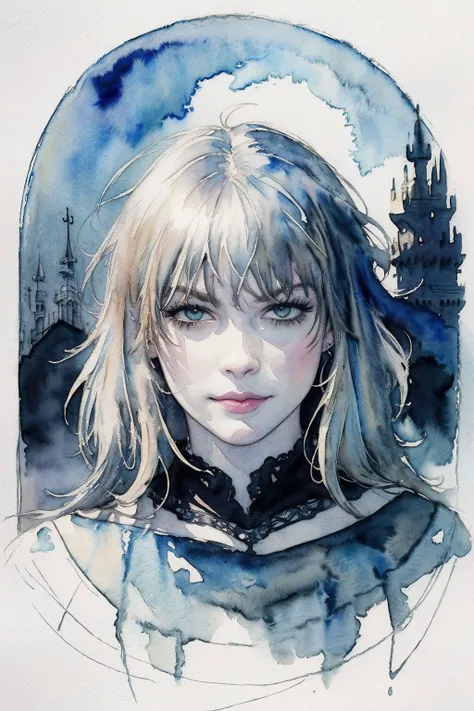 masterpiece, best quality, ultra high res, highly detailed, (style of Arthur Rackham:1.4), (watercolor art:1.4), 8k (full portrait), digital illustration style, abstract art-inspired photoshoot, a beautiful woman striking a dynamic pose, vibrant and contrasting colors blending harmoniously, geometric shapes and patterns surrounding her, an explosion of creativity and imagination, perfect lighting, perfect shading
