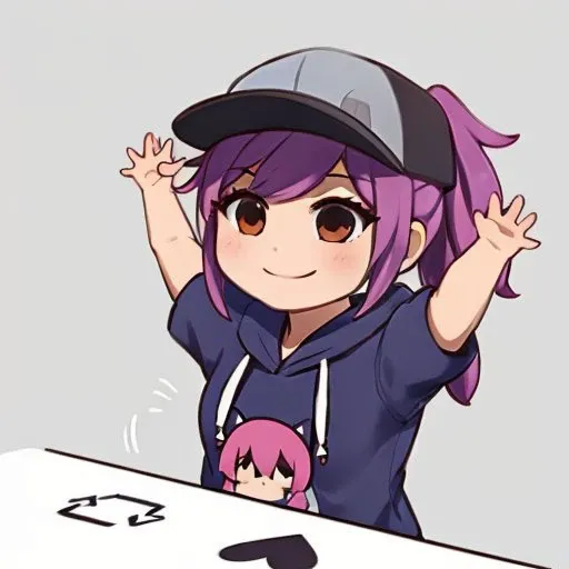 (masterpiece, best quality:1.2), <lyco:leah-nvwls-v1-final:0.8>, <lyco:BongoCat:1.0>, chibi, solo, 1girl, leah, smile, BongoCatP1, arms up, ponytail, baseball cap, hoodie, short sleeves