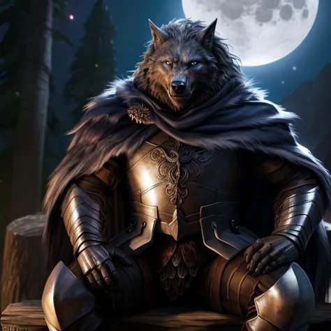 <lora:BlaiddFRL27nO:0.8> blaidd (elden ring),wolf man, sitting on log, front view, armor,
bedroom background, moon light, detailed background, smooth lighting, smooth shading,
((detailed eyes, detailed face)), 8k,