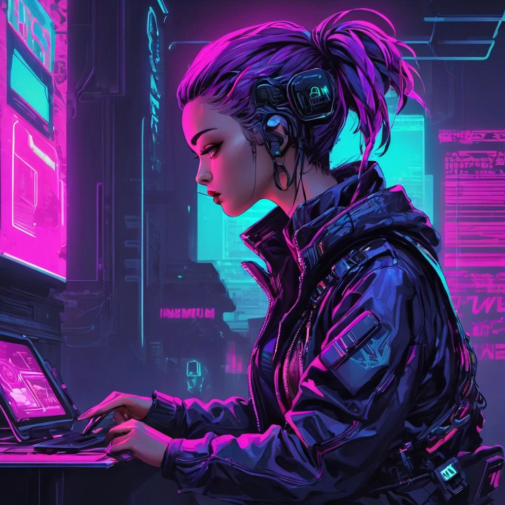 neonpunk style, cyberpunk, vaporwave, neon, vibes, vibrant, stunningly beautiful, crisp, detailed, sleek, ultramodern, magenta highlights, dark purple shadows, high contrast, cinematic, ultra detailed, intricate, professional